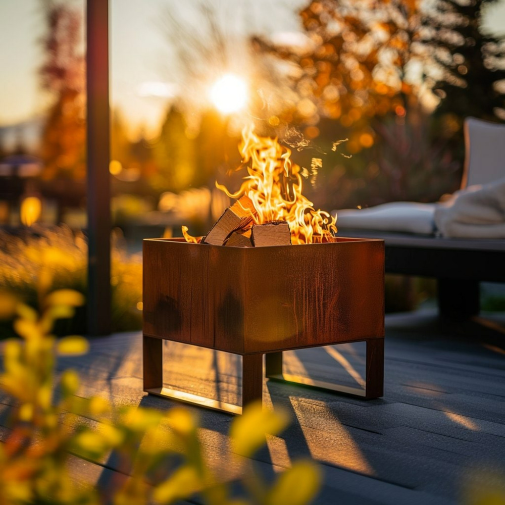 Metall im Garten Feuerschale