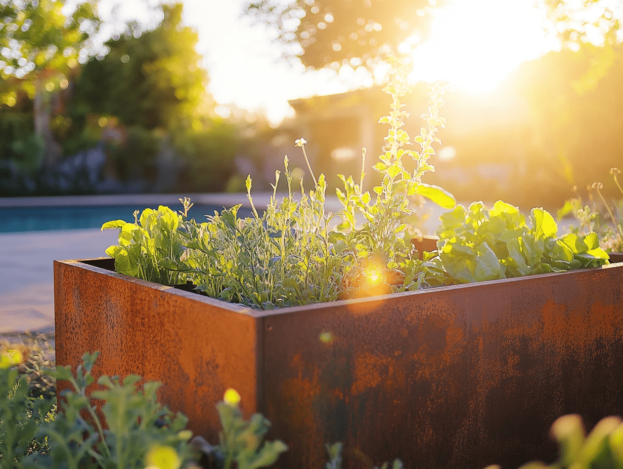 Gartenwerkzeug steckt in Erde