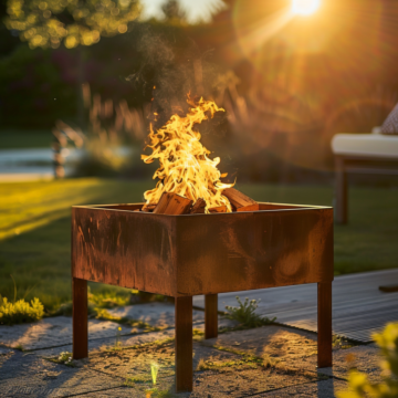 Metall im Garten - Feuerschale mit 4 Füßen XL