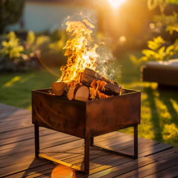 Metall im Garten - Feuerschale mit 2 Füßen XL
