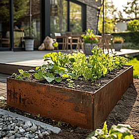 Metall im Garten - Hochbeet Cortenstahl Kompakt-Höhe
