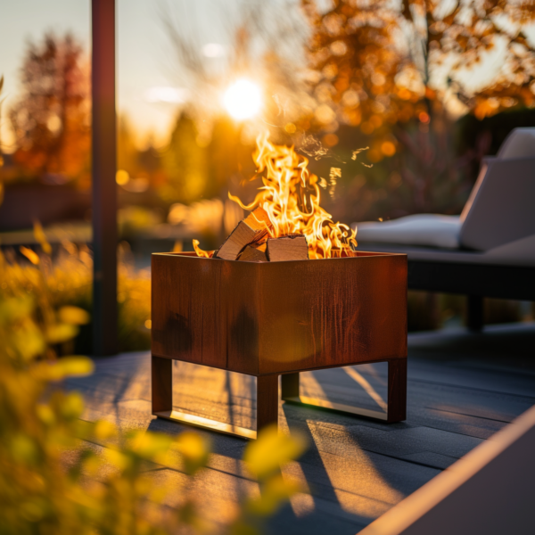 Metall im Garten - Feuerschale mit 2 Füßen