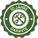 10 Jahre Garantie gegen durchrosten 10 Jahre Garantie gegen durchrosten
